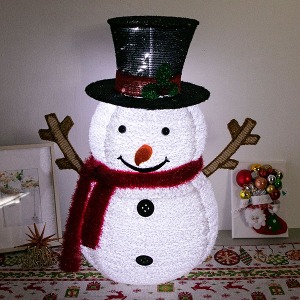 크리스마스 LED 화이트 접이식 눈사람 62cm하바24