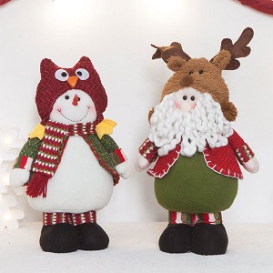 크리스마스 사슴 모자 산타,부엉이 모자 눈사람 2종세트하바24