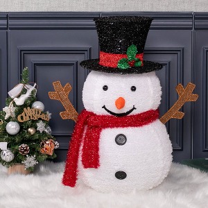 크리스마스 화이트 접이식 눈사람 62cm하바24